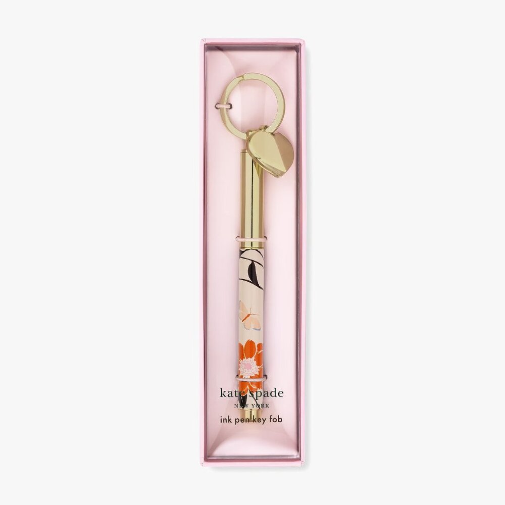 Kate Spade Floral Garden Ink Pen Keychain Fob